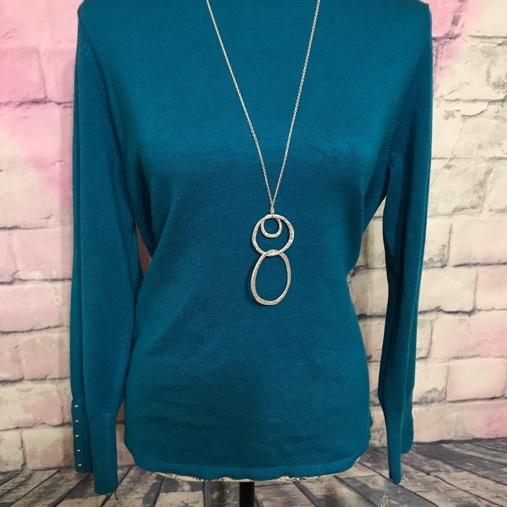 3/$12 Blue JM Collections sweater (PXL)